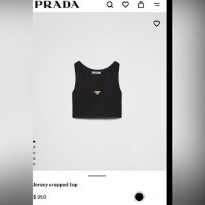 Prada Black Jersey Crop Top